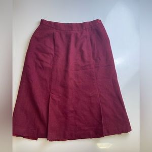 Ponther Vintage Red Wool Skirt Y8-37